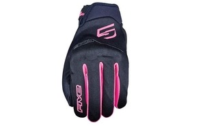 GLOBE EVO WOMAN オールシーズングローブ ブラック フロー ピンク Lサイズ 女性用 バイク ツーリング 手袋 スマホ対応 レディース