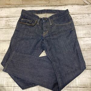 Q052 HYSTERIC JEANS スタッズデニムパンツ ジーパン XXS HYSTERIC GLAMOUR 日本製