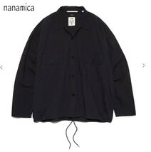 ○★新品未使用　nanamica（ナナミカ） コットンウールデッキシャツ　M　ブラック★○_画像1