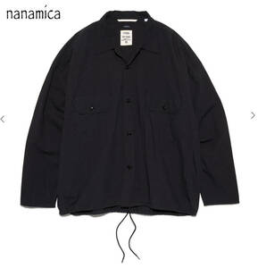 ○★新品未使用　nanamica（ナナミカ） コットンウールデッキシャツ　L　ブラック★○