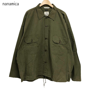 ○★新品未使用　nanamica（ナナミカ） コットンウールデッキシャツ　L　カーキ★○