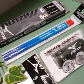 ■入手困難デザイン■お得な文房具3点■MIZUNO文房具セット■ミズノ書きかたえんぴつB 1ダース　赤鉛筆 鉛筆削り　