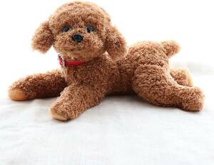ブラウン 48cm プードルぬいぐるみ 犬 リアル 本物そっくり ハンドメイド やさしい手触り 可愛く癒し犬 トイプードル ぬいぐ
