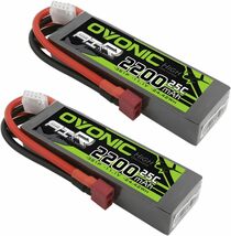 OVONIC 11.1V 2200mAh 3S 25C Lipoバッテリー、ディーンズプラグ付きRCカーボートトラックヘリ飛行機ク_画像1