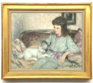 Art Auction [GLC] Pierre Eugene DUTEURTRE Perro y niña Pintura al óleo No. 12 El regreso de Renoir Artista presentado en BENEZIT ◆ ¡Una joya conmovedora!, cuadro, pintura al óleo, retrato