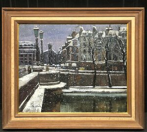 Art Auction [GLC] Makoto Masuda Paisaje Pintura al óleo No. 20 Un maestro que amaba París Un maestro que vive en Francia ◆ París nevado, ¡una gran obra maestra!, cuadro, pintura al óleo, Naturaleza, Pintura de paisaje