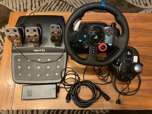 Logitech G29 Driving Force Feedback Racing Wheel Shifter付き ACアダプタ社外品 シフタークランプ一部欠品 大森nismo ステッカー付