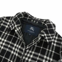 美品 BURBERRY LONDON バーバリー ロンドン ウール チェック ツイード 比翼 ステンカラー ベルト コート 46022_画像3