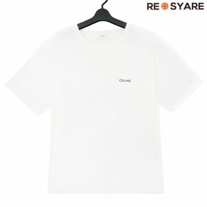 美品 CELINE セリーヌ 2X43C671Q ロゴ コットン ジャージー 半袖 クルーネック ルーズ Tシャツ カットソー 46050