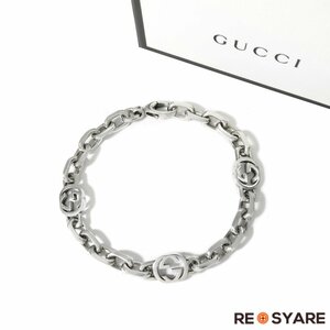 美品 GUCCI グッチ GG インターロッキングG シルバー925 スターリングシルバー チェーン ブレスレット 箱付き 46257