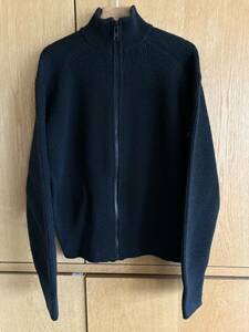 良品 : Size 3 : ヨウジヤマモト プールオム Yohji Yamamoto POUR HOMME : ドライバーズジップニット 厚手 ブラック 黒 