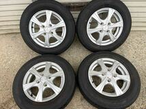 145/80R13 夏タイヤ Weds Fangホイール付 4本 22年製 ダンロップ EC202 バリ山 13x4.00B 100 4H +43 大傷なし_画像1