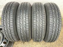 145/80R13 夏タイヤ Weds Fangホイール付 4本 22年製 ダンロップ EC202 バリ山 13x4.00B 100 4H +43 大傷なし_画像6