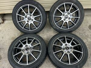 HOT STUFF Xクロススピード14インチ 165/55R14 タイヤ付 4本 黒ポリ 14x4.5J 100 4H +43 大傷なし タイヤおまけ 軽カー 