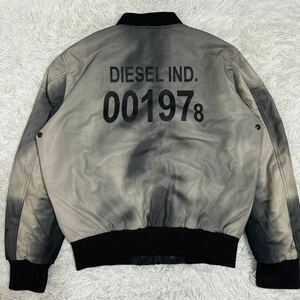 美品!XL相当/ディーゼル DIESEL J-FOREST グラデーション ボンバージャケット MA-1 ブルゾン ヴィンテージ加工 バックロゴ 