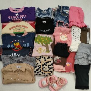 女の子　2歳　80-90　まとめ売り　 子供服　ミッフィーサンダル　　ショートパンツ　もこもこズボン　19点