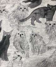 graniph ガラニフ トップス ノースリーブワンピース レディース サイズF グレーx黒 猫柄[WT-1641]_画像8