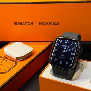 美品 Apple Watch series8 HERMES 45mm アップルウォッチ エルメス 黒 シリーズ8 381