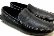 ★PRADA MENS レザードライビングシューズ プラダ モカシン スリッポン ローファー ドレスshoes 黒 ブラック 7 26cm★_画像5