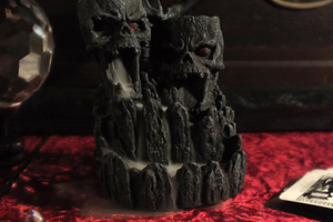 [ゴシック] スカル 逆流香コーン　マウンテンタワー 香炉オブジェ Gothic Skull Backflow Incense Tower