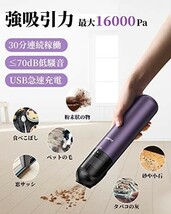 ■送料無料■RUBOTハンディクリーナー 車用掃除機 16000PA 強力吸引 卓上クリーナー コードレス ミニ掃除機 低騒音 u_画像2