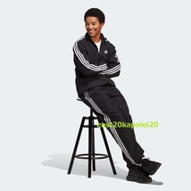 XL ブラック 新品 adidas アディダス スリーストライプス ウーブン トレーニング トラック ジャケット パンツ スーツ 上下 セット 未使用_画像4