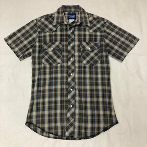 Wrangler　ヴィンテージ　WESTERN SHIRTS　ウエスタンシャツ　チェック　カーキ系