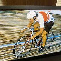  ビンテージ 中野浩一 V10　額入り ポスター NAGASAWA ナガサワ　競輪 世界選手権 ピスト _画像2