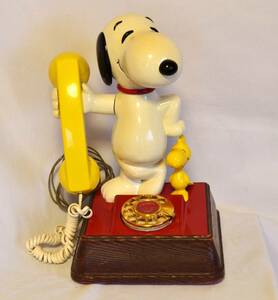 スヌーピー&ウッドストックフォン DMIF-8010 ヴィンテージ電話機 ピーナッツ 可動ヘッド付き ビンテージ The Snoopy & Woodstock Phone