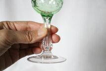ベルギー アンティーク 古いウランガラスのリキュールグラス まとめて3個セット 美品_画像7