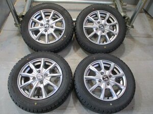 管理番号 R150 スタッドレス 中古セット 155/65R13 ×4.00 +43 深溝 冬4本！2020年 DUNLOP WM02 法人宛/営業所止め送料無料