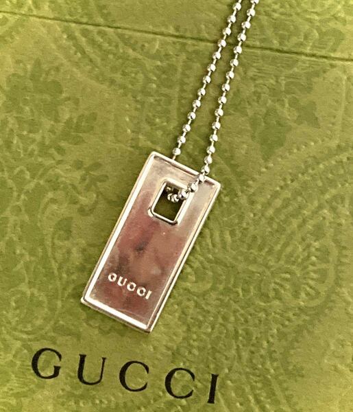 【即決/送料込み】GUCCI/グッチ タグ/プレート 小 ネックレス /ペンダント シルバー925