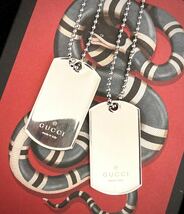 【即決/送料込み】GUCCI/グッチ ペアネックレス ドッグタグ/プレート ネックレス/ペンダント_画像1