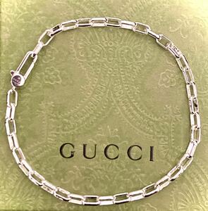 【即決/送料込み】正規品 GUCCI/グッチ スクエアチェーンリンクブレスレット Ag925/シルバー925/スターリングシルバー(size21)