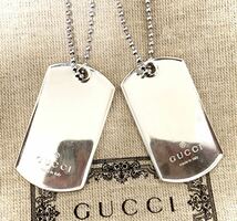 【即決/送料込み】GUCCI/グッチ ペアネックレス ドッグタグ/プレート ネックレス/ペンダント_画像3