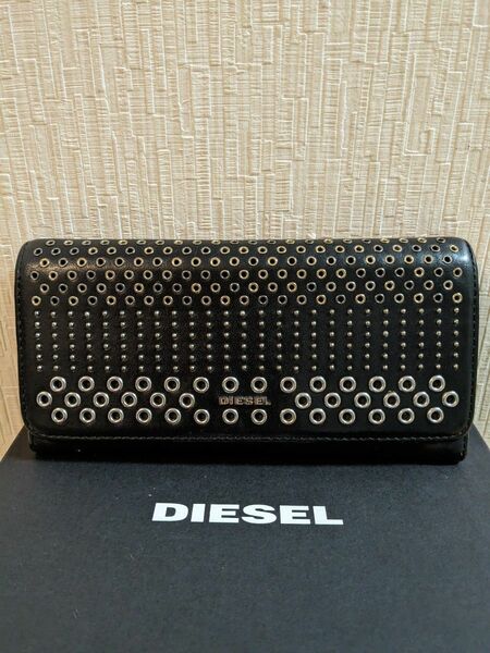 DIESEL ディーゼル　長財布　ウォレット　スタッズ　ラウンドジップ