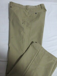 ■P53■男パンツ■美品マンシング Men'sノータックパンツ/USED/w82/カーキ系キャメル/裏面起毛/金属ロゴ