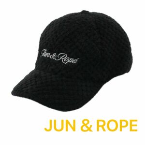 ★人気★未使用品★定価7,480円★ ジュン＆ロペ　パイナップルフリース　耳クリ型　キャップ　黒　 超暖　冬　ボア　ファー