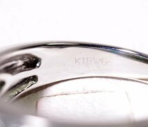 Y-89☆K18WG エメラルド0.48ct/ダイヤモンド0.12ct リング 日本宝石科学協会ソーティング付き_画像6