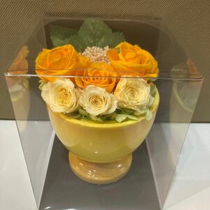  preserved flower arrange orange yellow 