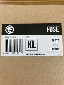 美品 FLOW フロー FUSE FUSION フューズフュージョン サイズL バイン　スノーボード　SLATE