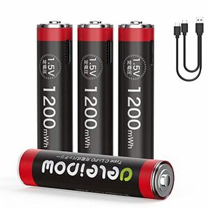 【訳有未使用】Deleipow 単4形 リチウム電池 単4形充電池 4本セット USB充電式 リチウムポリマー…_C_902
