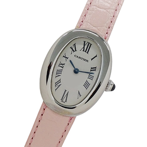 カルティエ Cartier 時計 レディース ブランド ベニュワール クオーツ QZ 750WG レザー W1516856 ホワイトゴールド 磨き済みの画像1