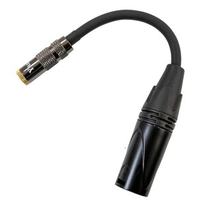 オーディオ 変換ケーブル XLR（4ピン） → 3.5mmジャック（アンバランス接続） ケーブル長 約10cm 1個入 ブラック SE-OH-XLR-35