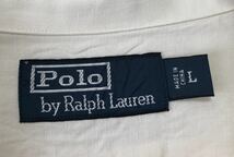 90's Polo by Ralph Lauren ポロ ラルフローレン ビンテージ 開襟 オープンカラー ループ リネン シルク ボックス 長袖 シャツ 白 ホワイト_画像2