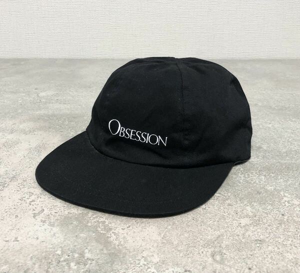 00's CALVIN KLEIN OBSESSION VINTAGE カルバンクライン ビンテージ 香水 プロモーション キャップ 帽子 黒 90s USA製 ブルースウェーバー