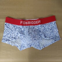 Lサイズ ローライズ ボクサーブリーフ FORBIDDEN メンズ 公式 正規品 ブルー ホワイト レッド 花柄 コットン アウトレット 管番： 8729_画像1