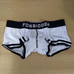 Mサイズ ローライズ ボクサーブリーフ FORBIDDEN メンズ 公式 正規品 ホワイト ブラック コットン アウトレット 管番： 8829