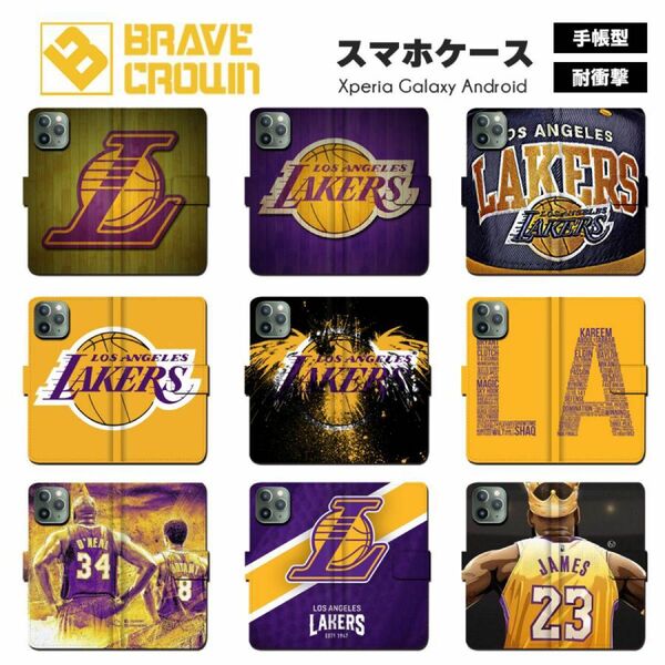 新品！全機種対応！iPhoneケース 手帳型 NBA レイカーズ レブロン