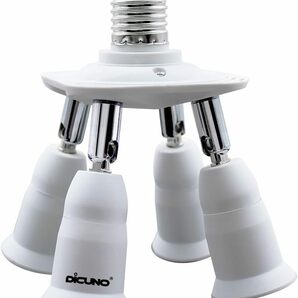 DiCUNO LED電球専用 4分岐ソケット E26口金対応 照射角度可調 延長ソケットの画像1